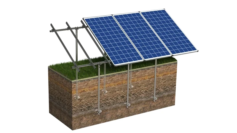 Parco solare su fondazioni a pali a vite